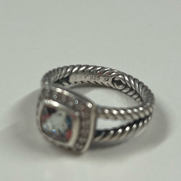 David Yurman Petite Albion Ring in Sterling with Prasiolite & Pavé Diamonds - Picture 3 of 3